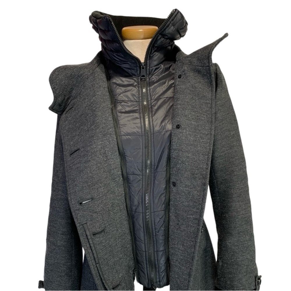 Soia and Kyo Wool Blend Jacket with Down Filled Bib and Cuffs
